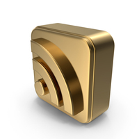 Gold RSS Feed Icon PNG & PSD Images