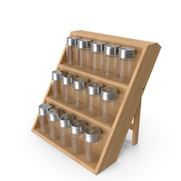Wooden Spice Rack With Empty Jars PNG & PSD Images