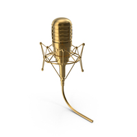Gold Vintage Microphone PNG & PSD Images