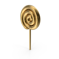 Gold Swirl Round Lollipop PNG & PSD Images