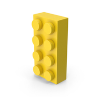 Yellow Toy Brick 2x4 PNG & PSD Images