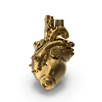 Golden Mechanical Heart PNG & PSD Images