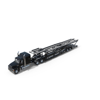 Freight Truck With Car Hauler Trailer PNG & PSD Images