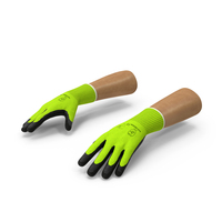 Hands In Safety Work Gloves Green PNG & PSD Images