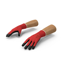Hands In Red Safety Gloves PNG & PSD Images