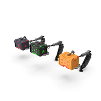 Futuristic Mechanical Arms With Supply Crates PNG & PSD Images