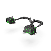 Futuristic Robotic Arm With Sci-Fi Storage Crates PNG & PSD Images