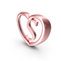 Rose Gold Heart With Letter S PNG & PSD Images