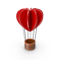 Heart Decorative Hot Air Balloon PNG & PSD Images