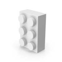 Toy Brick 2x3 White PNG & PSD Images