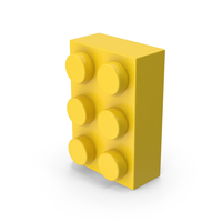 Yellow Toy Brick 2x3 PNG & PSD Images