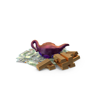 100 US Dollar Money Lots Gold Lamp PNG & PSD Images