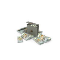 Briefcase 100 US Dollar Money Lots Bill PNG & PSD Images
