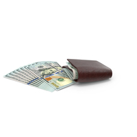 Brown Wallet Close 100 US Dollar Money Bill PNG & PSD Images