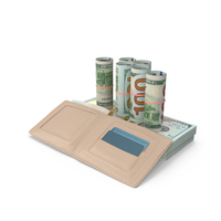 Leather Wallet Bill 100 US Dollar Money Rolls PNG & PSD Images