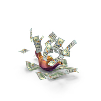 Magic Lamp 100 US Dollar Money Falling PNG & PSD Images