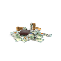 Pile 100 US Dollar Money Currency Wallet Coins PNG & PSD Images