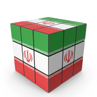 Iran Solved Puzzle Cube Country Flag PNG & PSD Images