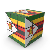 Zimbabwe Solved Puzzle Cube Country Flag PNG & PSD Images