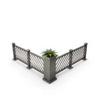 Stylized Fence With Bush PNG & PSD Images