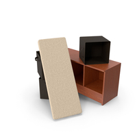 Bench With Storage Baskets And Cushion Scattered Around PNG & PSD Images