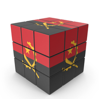 Angola Solved Puzzle Cube Country Flag PNG & PSD Images