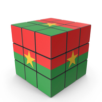 Burkina Faso Solved Puzzle Cube Country Flag PNG & PSD Images