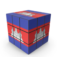 Cambodia Solved Puzzle Cube Country Flag PNG & PSD Images
