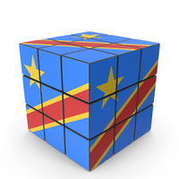 Democratic Republic of Congo Solved Puzzle Cube Country Flag PNG & PSD Images