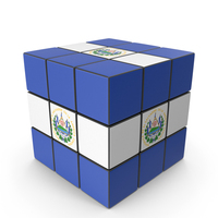 El Salvador Solved Puzzle Cube Country Flag PNG & PSD Images