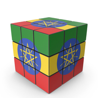 Ethiopia Solved Puzzle Cube Country Flag PNG & PSD Images