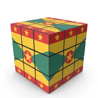 Grenada Solved Puzzle Cube Country Flag PNG & PSD Images