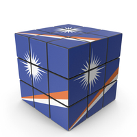 Marshall Islands Solved Puzzle Cube Country Flag PNG & PSD Images