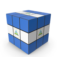 Nicaragua Solved Puzzle Cube Country Flag PNG & PSD Images