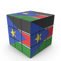 South Sudan Solved Puzzle Cube Country Flag PNG & PSD Images