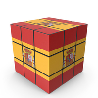 Spain Solved Puzzle Cube Country Flag PNG & PSD Images