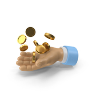 Hand Tossing Gold Coins Icon PNG & PSD Images