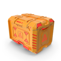 Sci-Fi Storage Crate Orange Locked PNG & PSD Images