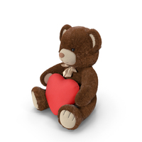 Teddy Bear Brown Holding Heart Fur PNG & PSD Images