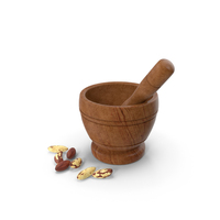Mortar And Pestle Grinding Brazil Nuts PNG & PSD Images