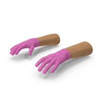 Medical Gloves on Hands Pink PNG & PSD Images