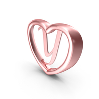 Rose Gold Heart with Letter Y PNG & PSD Images