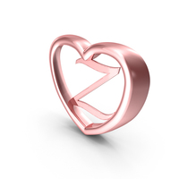 Rose Gold Heart with Letter Z PNG & PSD Images
