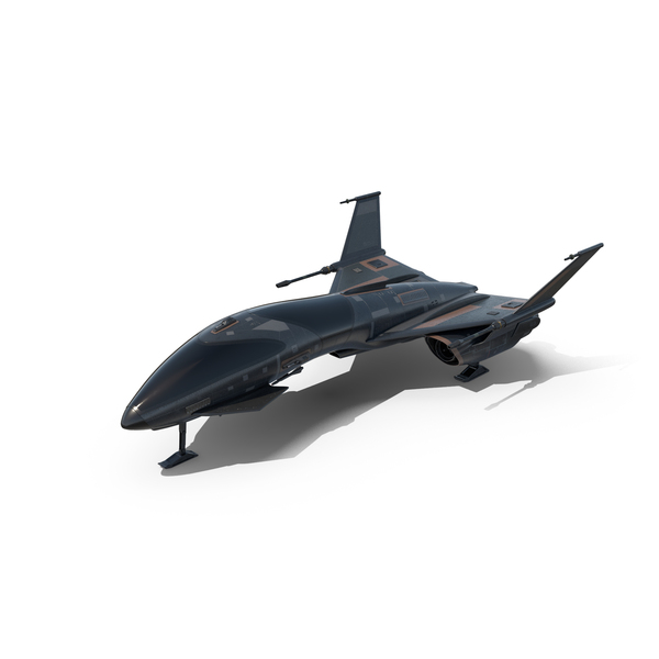 Black Futuristic Fighter Spaceship PNG & PSD Images