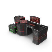 Sci-Fi Command Console With Storage Crates PNG & PSD Images