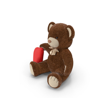 Teddy Bear Toy Brown With Heart Fur PNG & PSD Images