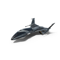 Dirty Futuristic Fighter Spaceship In Flight PNG & PSD Images