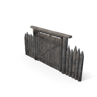 Old Faded Fence With Gate PNG & PSD Images