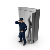 Security Guard With Bank Vault PNG & PSD Images