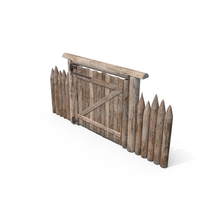 Village Gate With Fence PNG & PSD Images